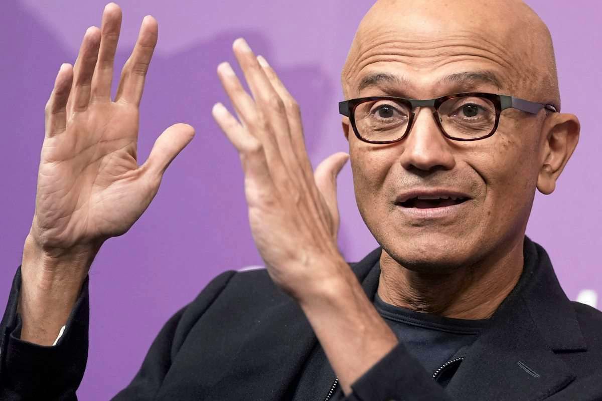 Satya Nadella, CEO von Microsoft, während einer Präsentation